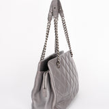 Chanel Shoulder Bag Gray Crinkled Calfskin RHW
