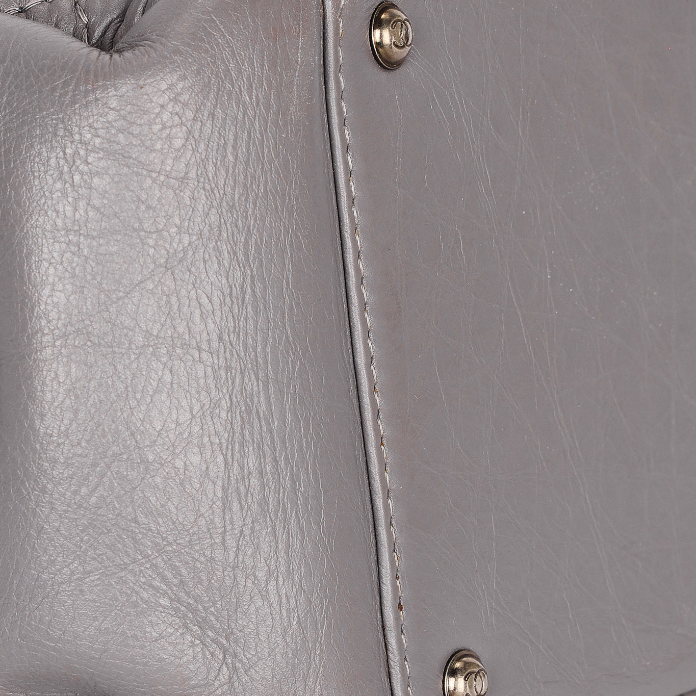 Chanel Shoulder Bag Gray Crinkled Calfskin RHW