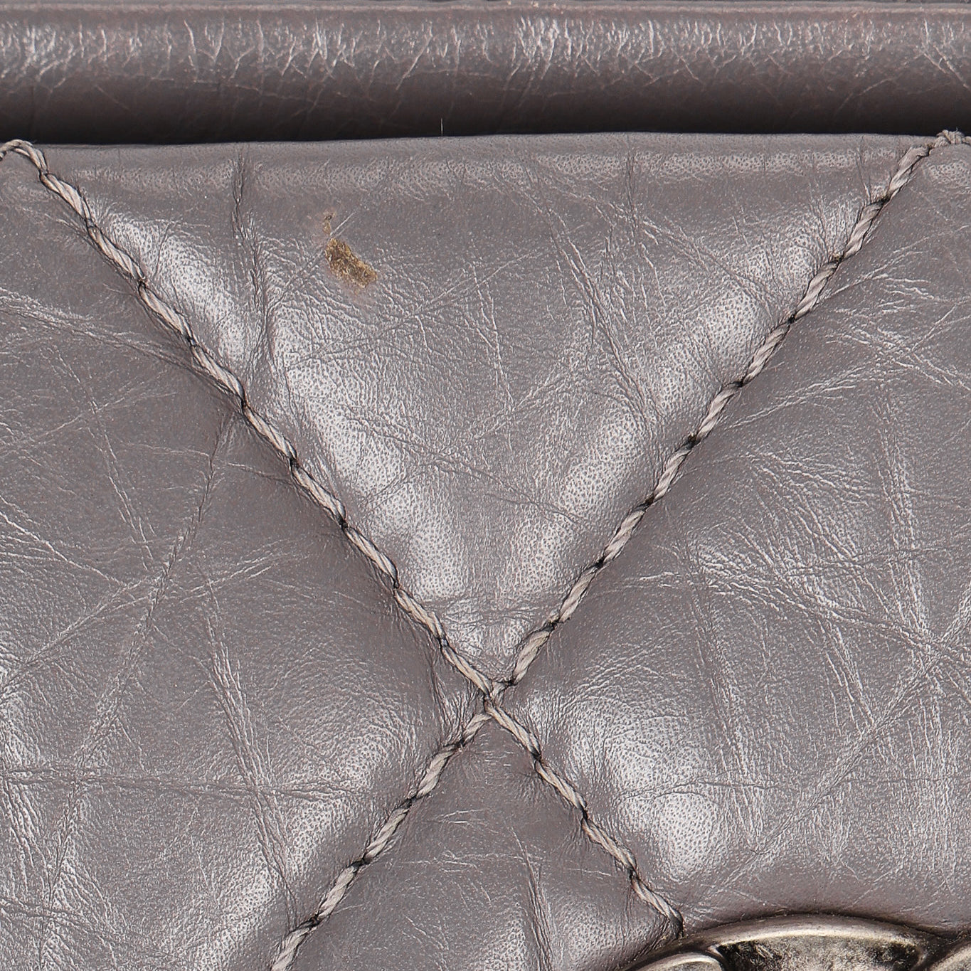 Chanel Shoulder Bag Gray Crinkled Calfskin RHW