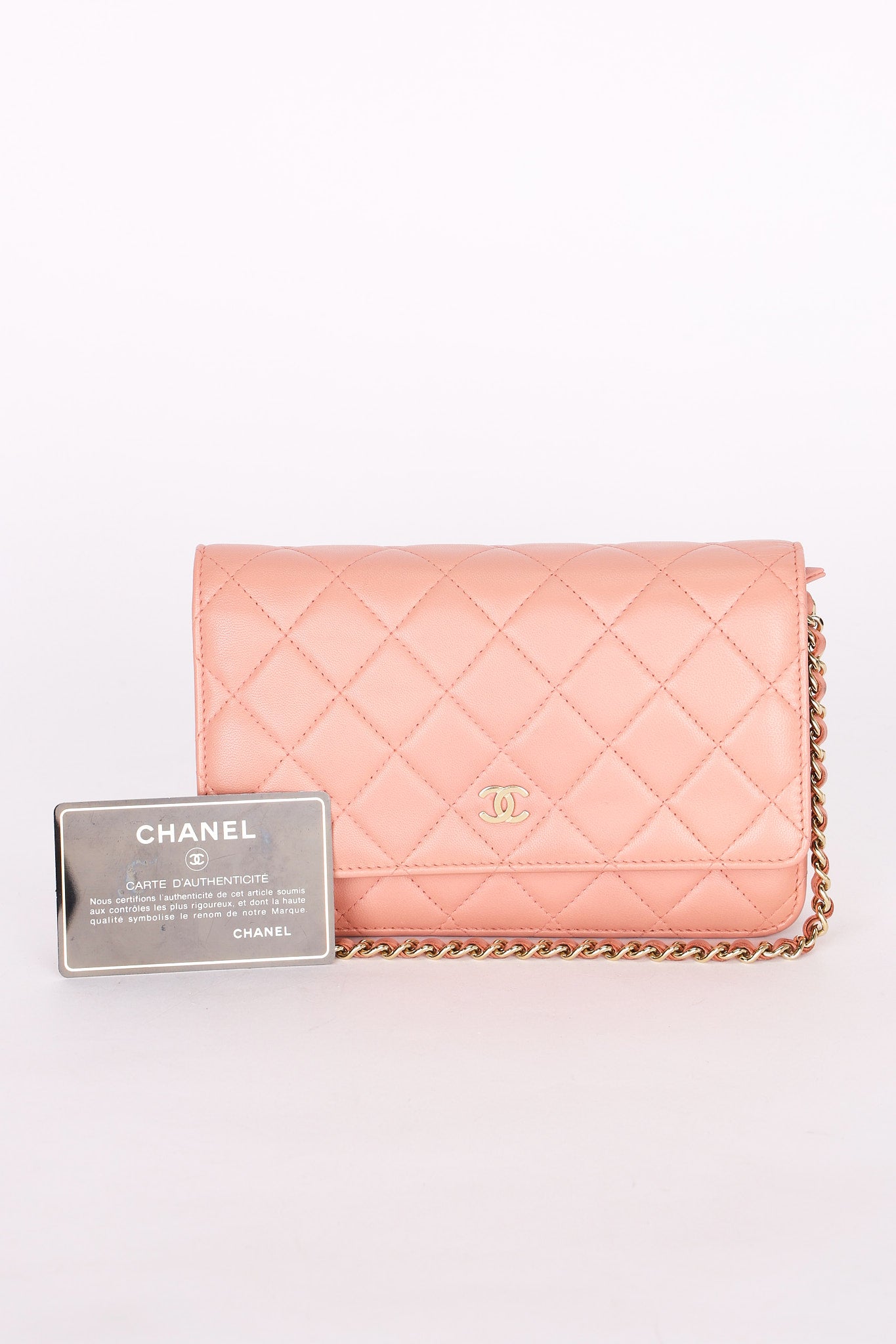 Chanel Lambskin Pink Wallet on Chain