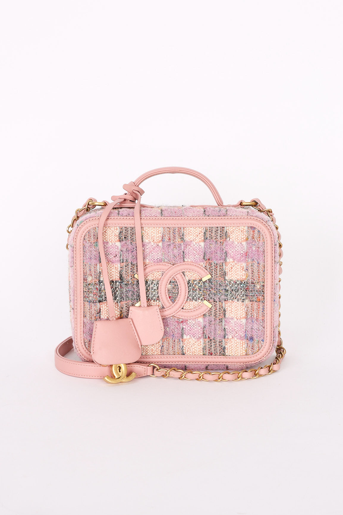 Chanel Medium Tweed Filigree Vanity Case AGHW
