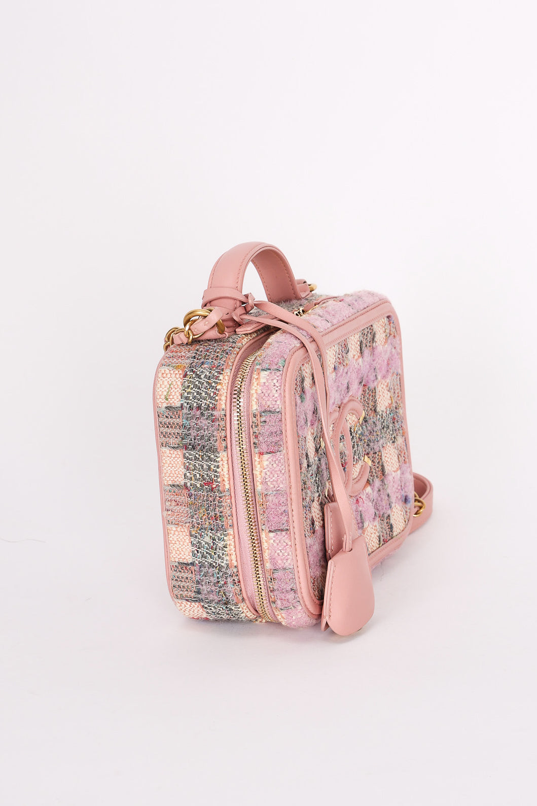 Chanel Medium Tweed Filigree Vanity Case AGHW