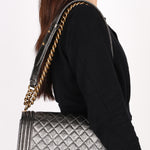 Chanel Medium Boy Bag Crackled Metallic Calfskin AGHW