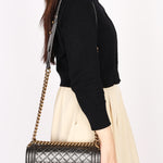 Chanel Medium Boy Bag Crackled Metallic Calfskin AGHW