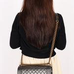 Chanel Medium Boy Bag Crackled Metallic Calfskin AGHW