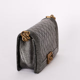 Chanel Medium Boy Bag Crackled Metallic Calfskin AGHW