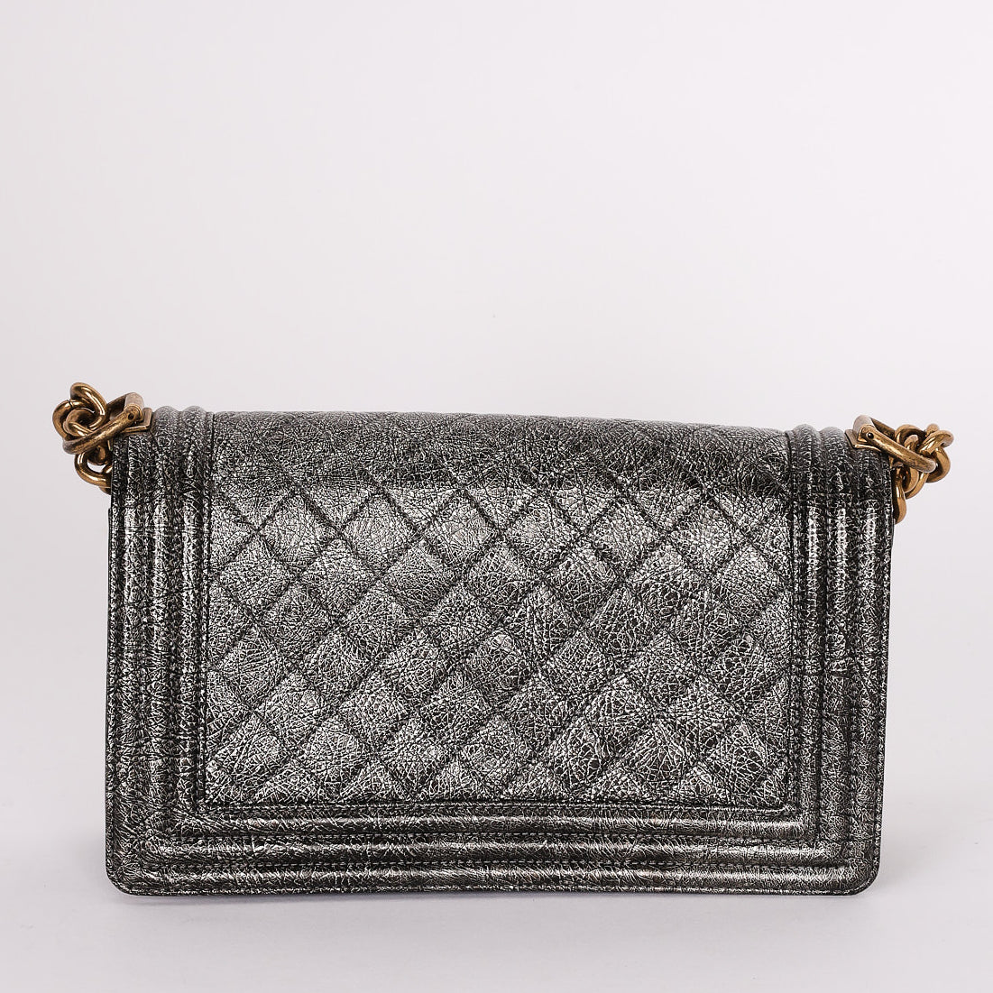 Chanel Medium Boy Bag Crackled Metallic Calfskin AGHW