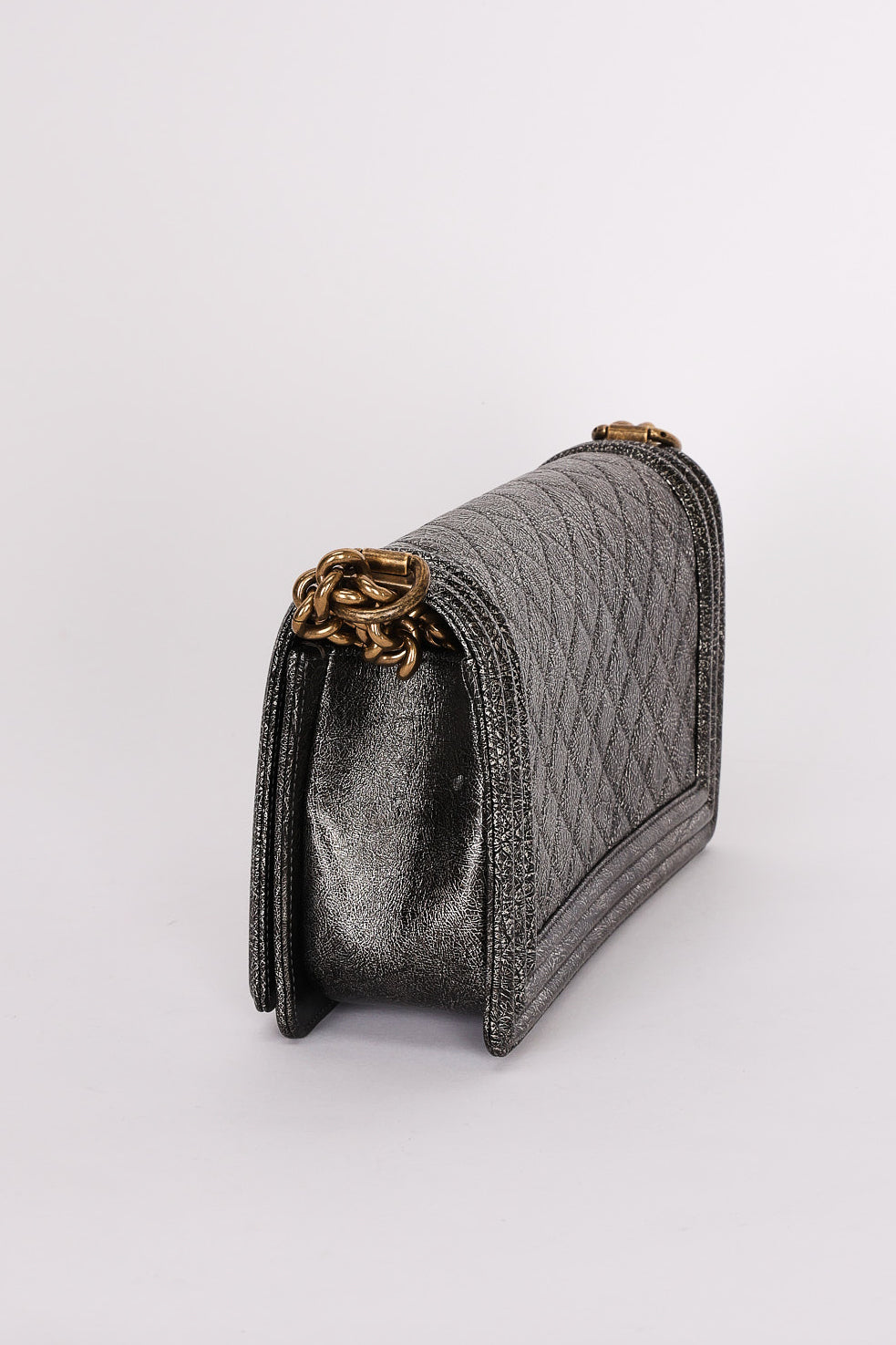 Chanel Medium Boy Bag Crackled Metallic Calfskin AGHW