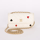 Chanel Coco Casino Wallet On Chain White Caviar GHW