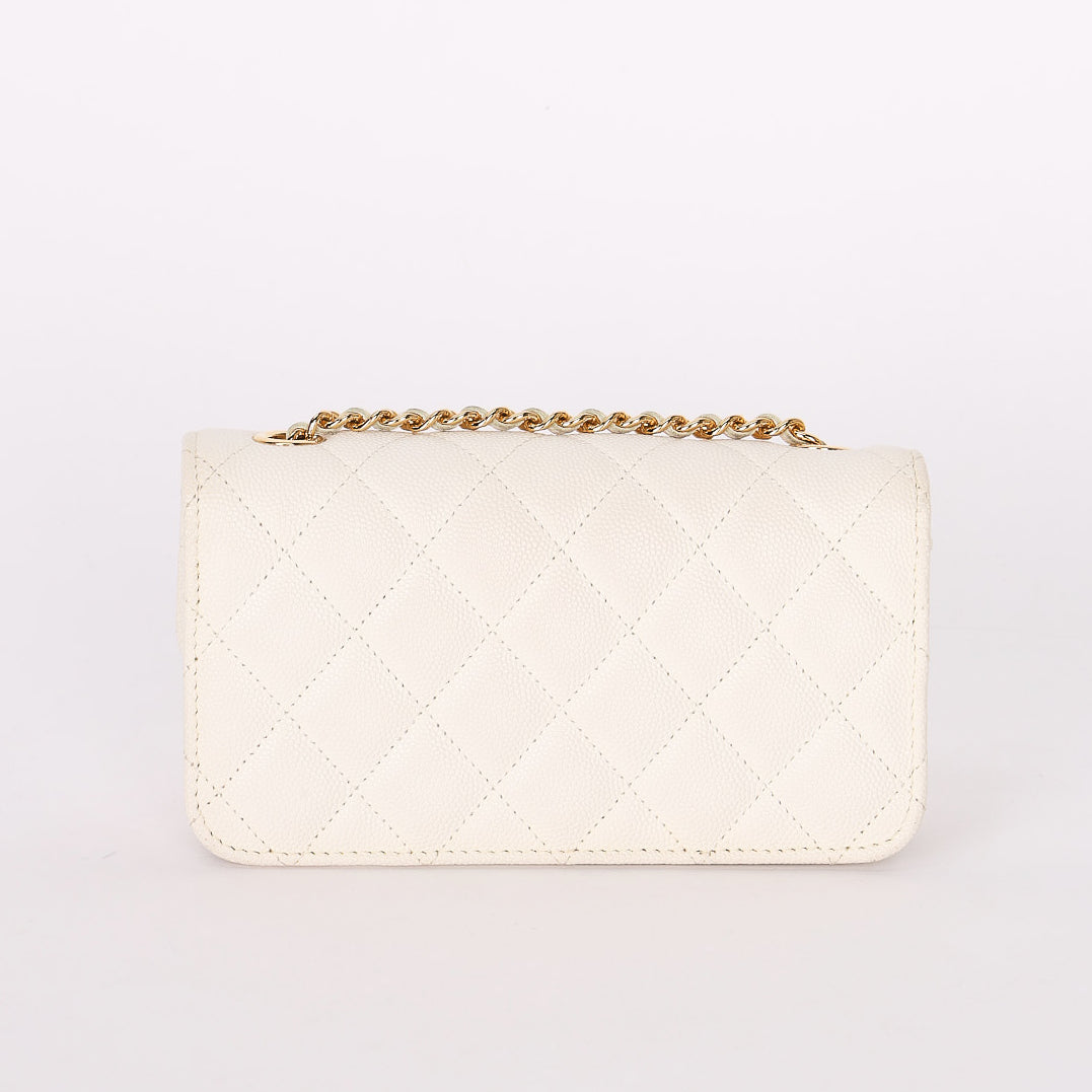 Chanel Coco Casino Wallet On Chain White Caviar GHW