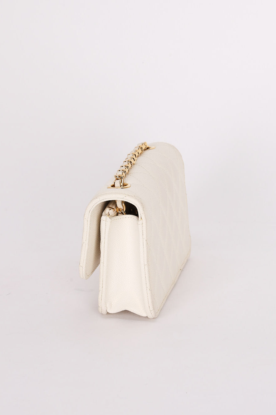 Chanel Coco Casino Wallet On Chain White Caviar GHW