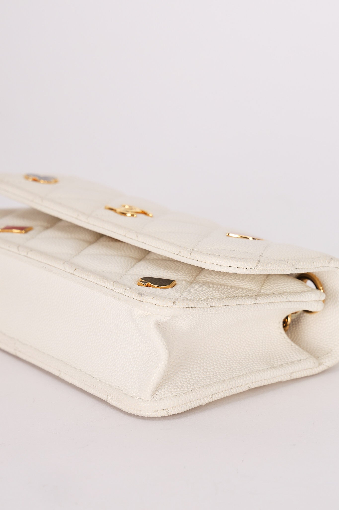 Chanel Coco Casino Wallet On Chain White Caviar GHW
