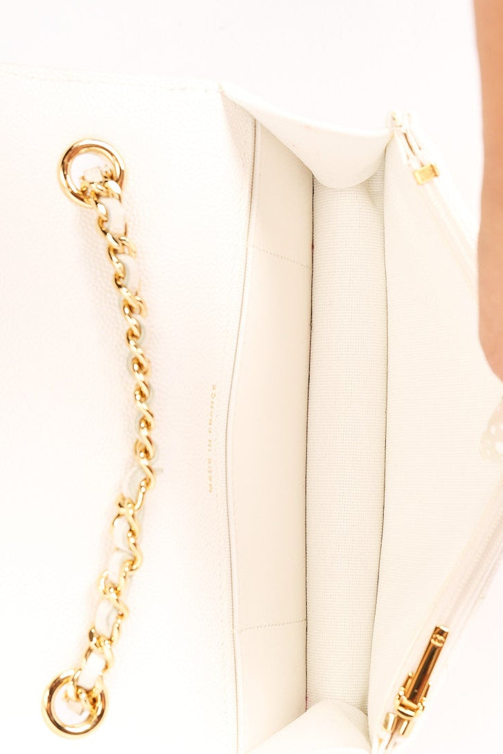 Chanel Coco Casino Wallet On Chain White Caviar GHW