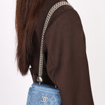 Chanel Mini Denim Camellia Sweetheart Vanity Case RHW