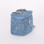 Chanel Mini Denim Camellia Sweetheart Vanity Case RHW