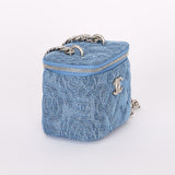 Chanel Mini Denim Camellia Sweetheart Vanity Case RHW