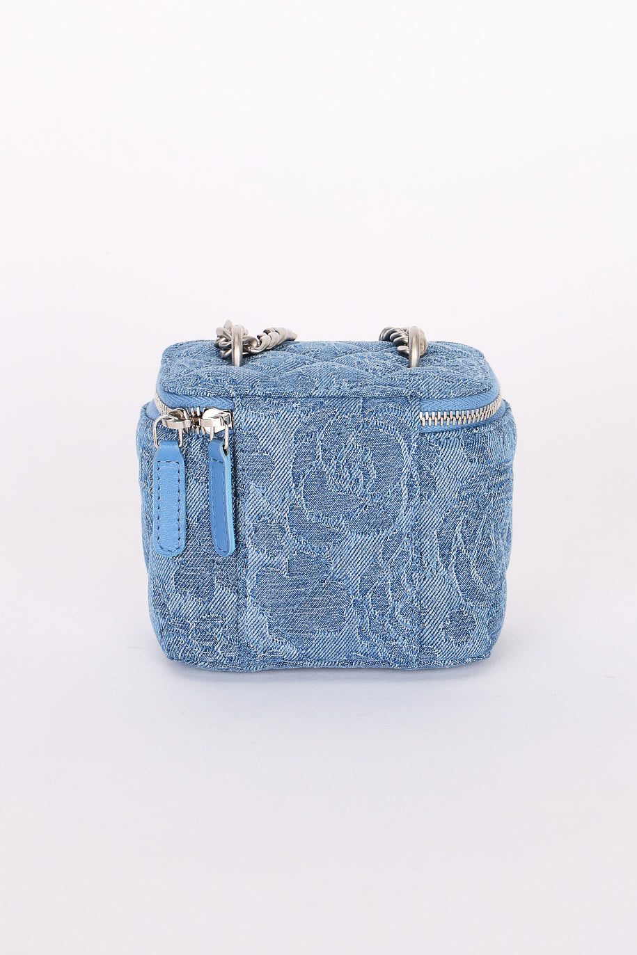 Chanel Mini Denim Camellia Sweetheart Vanity Case RHW