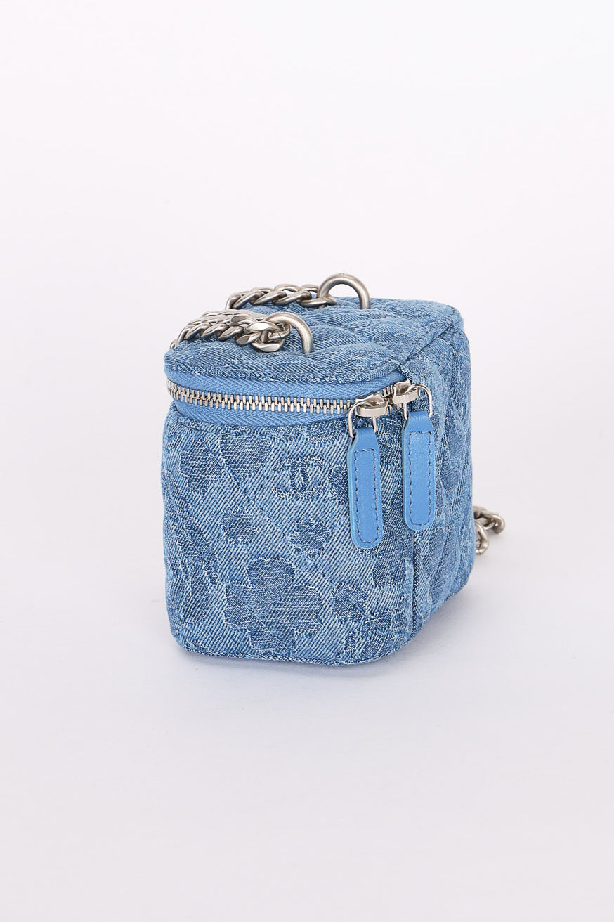Chanel Mini Denim Camellia Sweetheart Vanity Case RHW