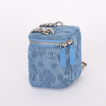 Chanel Mini Denim Camellia Sweetheart Vanity Case RHW