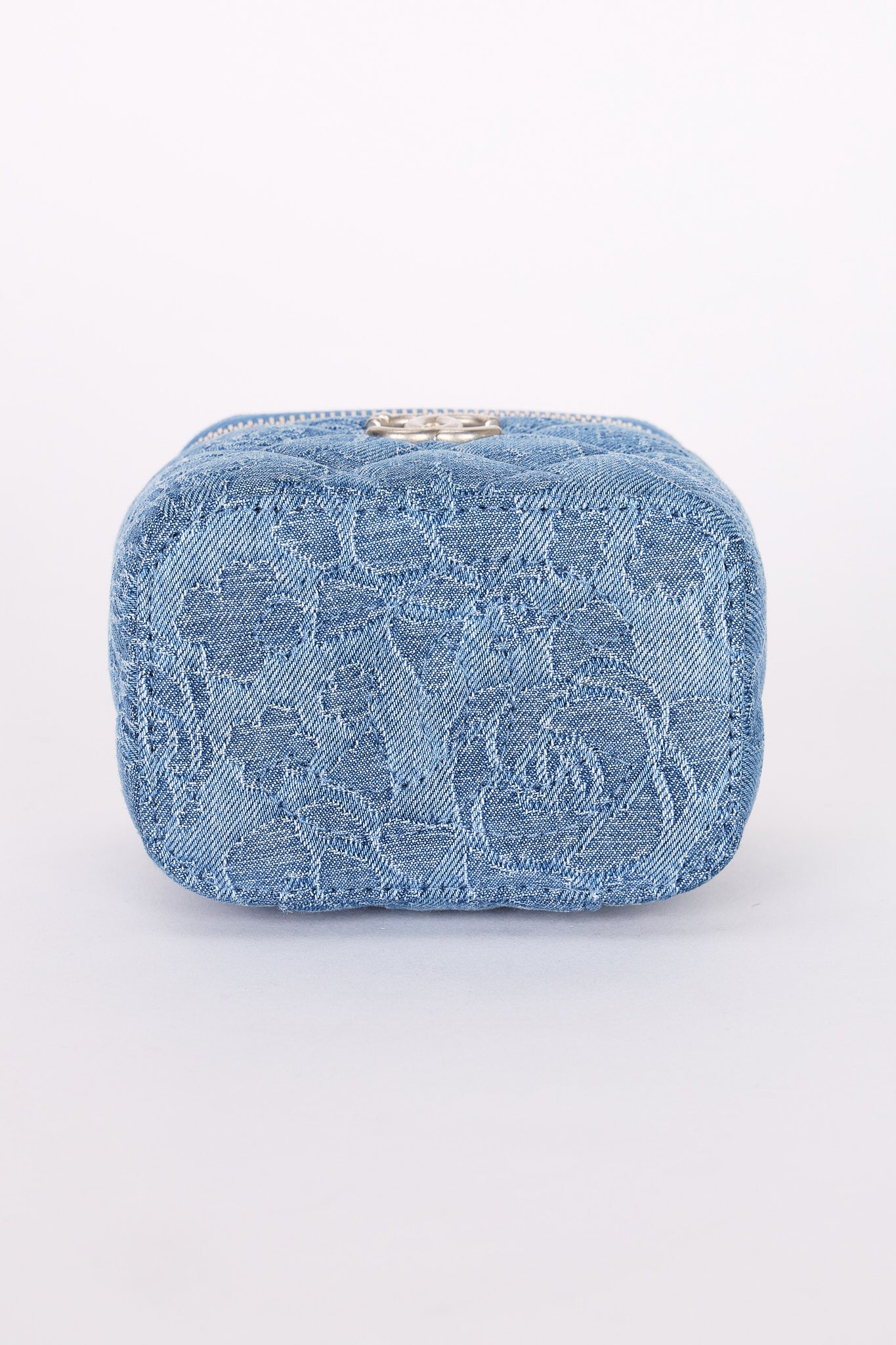 Chanel Mini Denim Camellia Sweetheart Vanity Case RHW