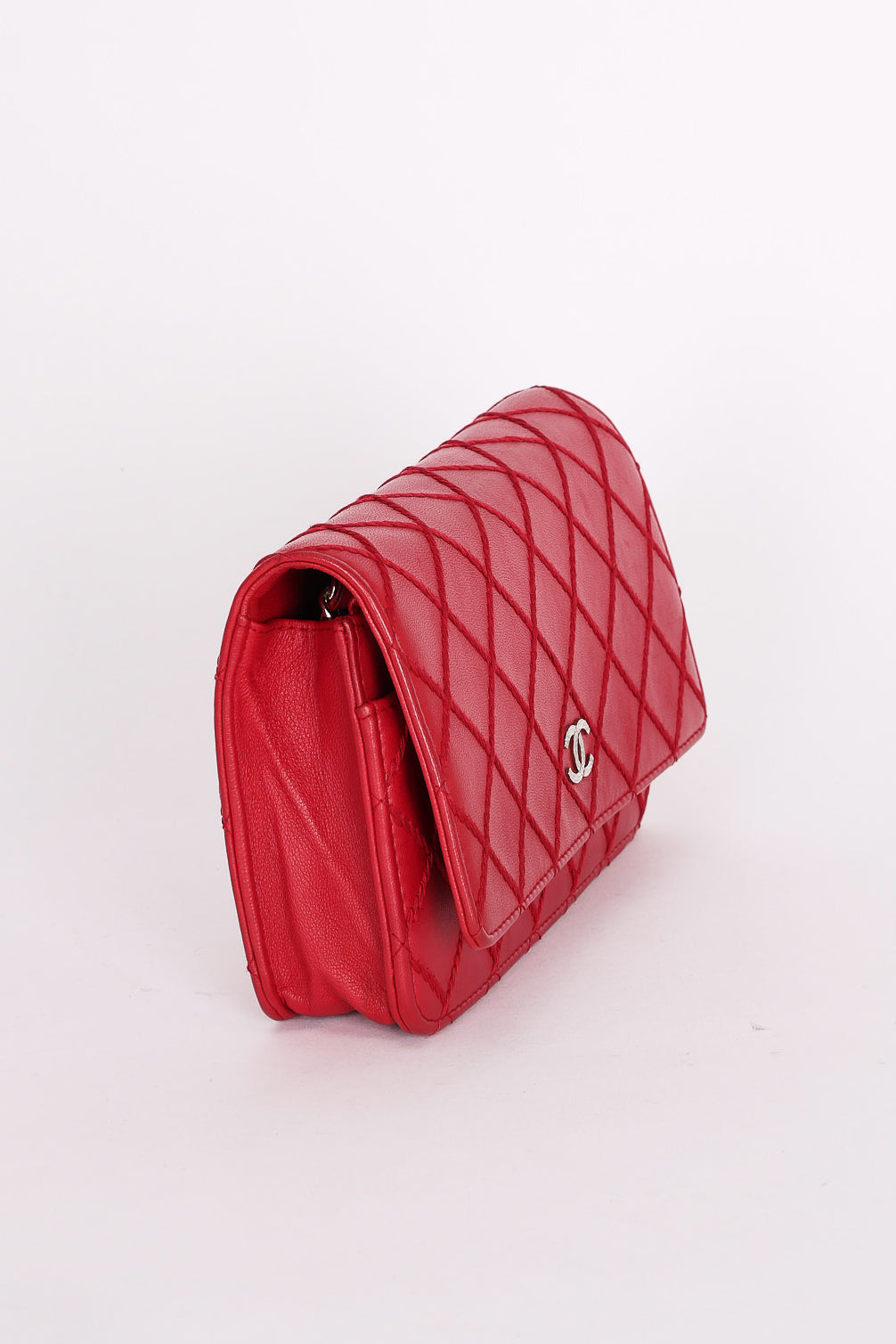 Chanel Wild Stitch Wallet on Chain Red Calfskin SHW