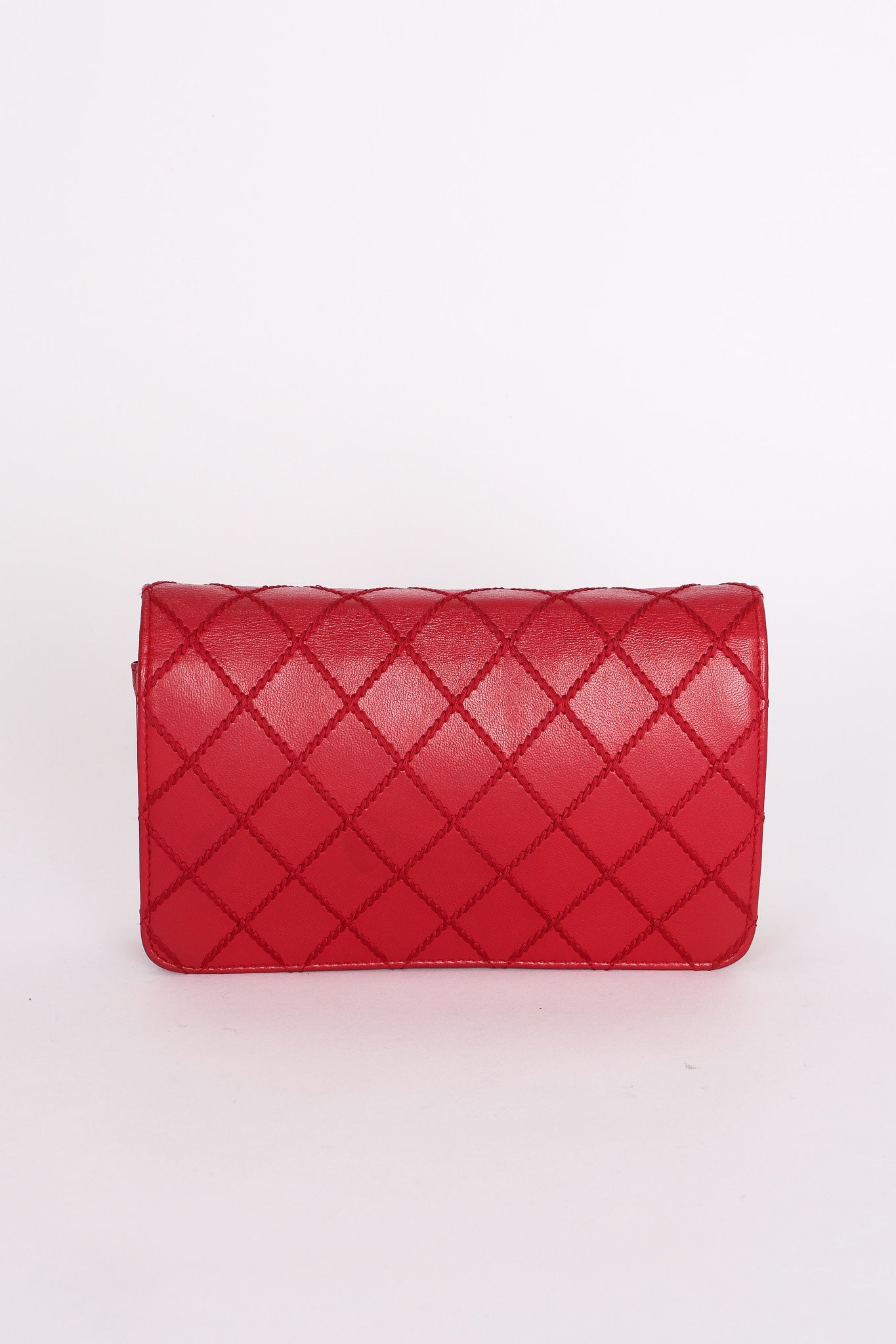 Chanel Wild Stitch Wallet on Chain Red Calfskin SHW