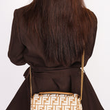 Fendi Zucca Raffia and Knit Midi Baguette GHW
