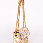 Fendi Zucca Raffia and Knit Midi Baguette GHW