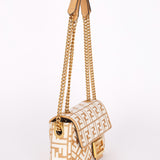 Fendi Zucca Raffia and Knit Midi Baguette GHW
