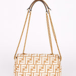 Fendi Zucca Raffia and Knit Midi Baguette GHW