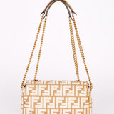 Fendi Zucca Raffia and Knit Midi Baguette GHW