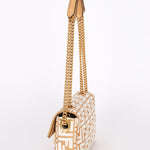 Fendi Zucca Raffia and Knit Midi Baguette GHW