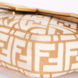 Fendi Zucca Raffia and Knit Midi Baguette GHW