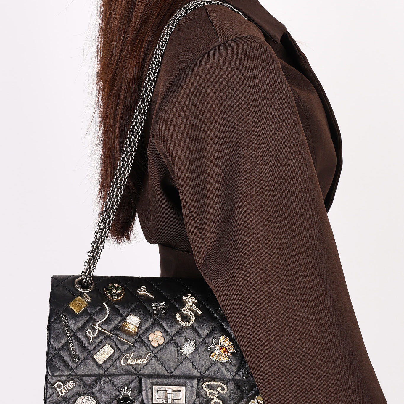 Chanel 2.55 Reissue 255 Lucky Charms Double Flap Black Calfskin RHW