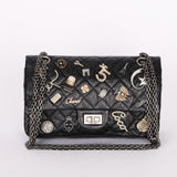 Chanel 2.55 Reissue 255 Lucky Charms Double Flap Black Calfskin RHW
