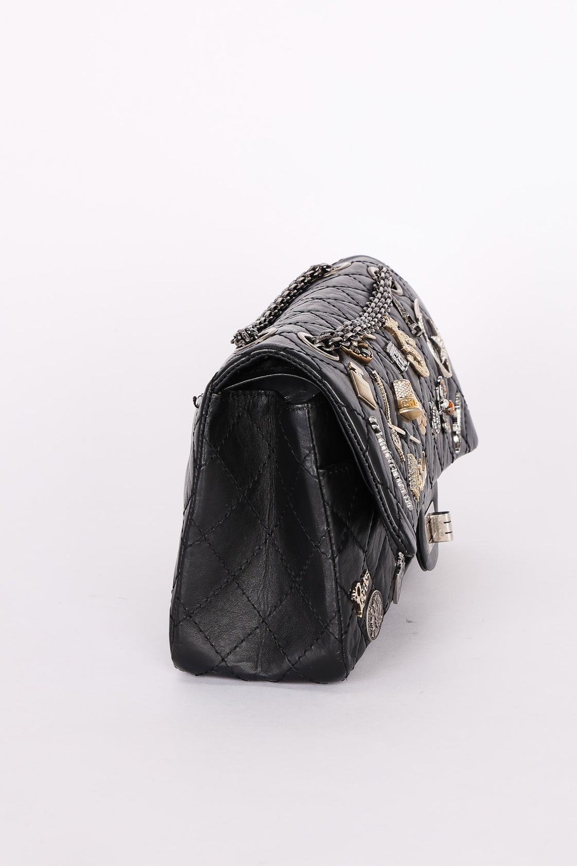 Chanel 2.55 Reissue 255 Lucky Charms Double Flap Black Calfskin RHW