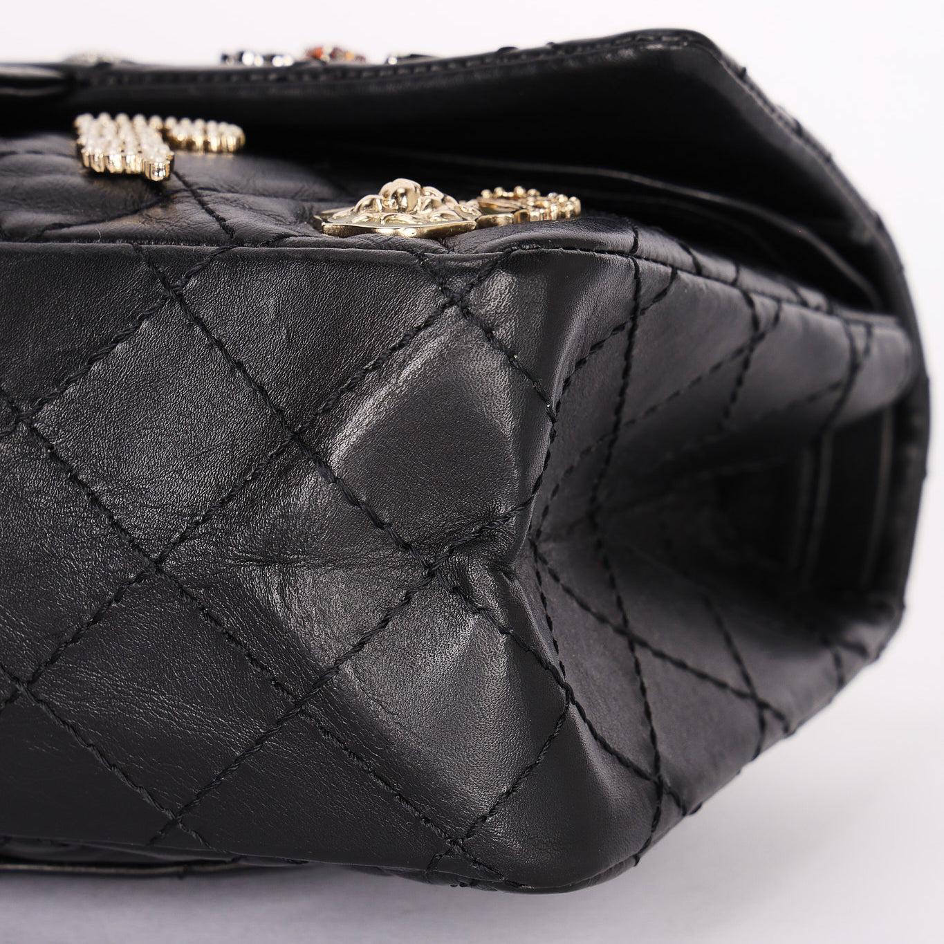 Chanel 2.55 Reissue 255 Lucky Charms Double Flap Black Calfskin RHW