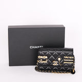 Chanel Coco Clips Wallet on Chain Black Lambskin MMHW