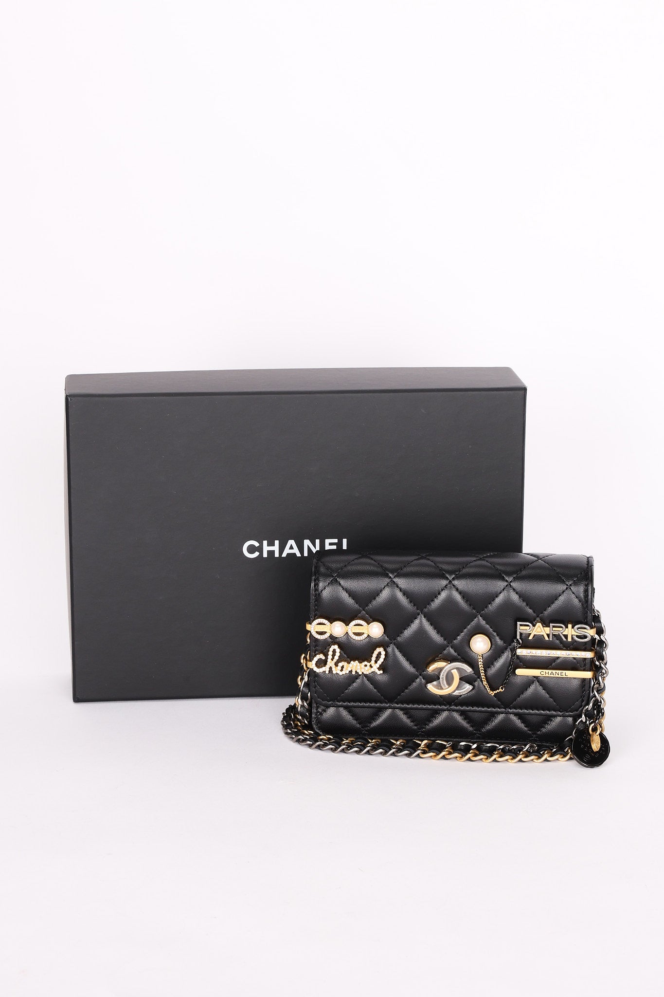Chanel Coco Clips Wallet on Chain Black Lambskin MMHW