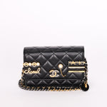 Chanel Coco Clips Wallet on Chain Black Lambskin MMHW