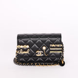 Chanel Coco Clips Wallet on Chain Black Lambskin MMHW
