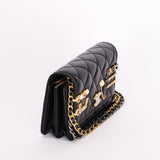 Chanel Coco Clips Wallet on Chain Black Lambskin MMHW