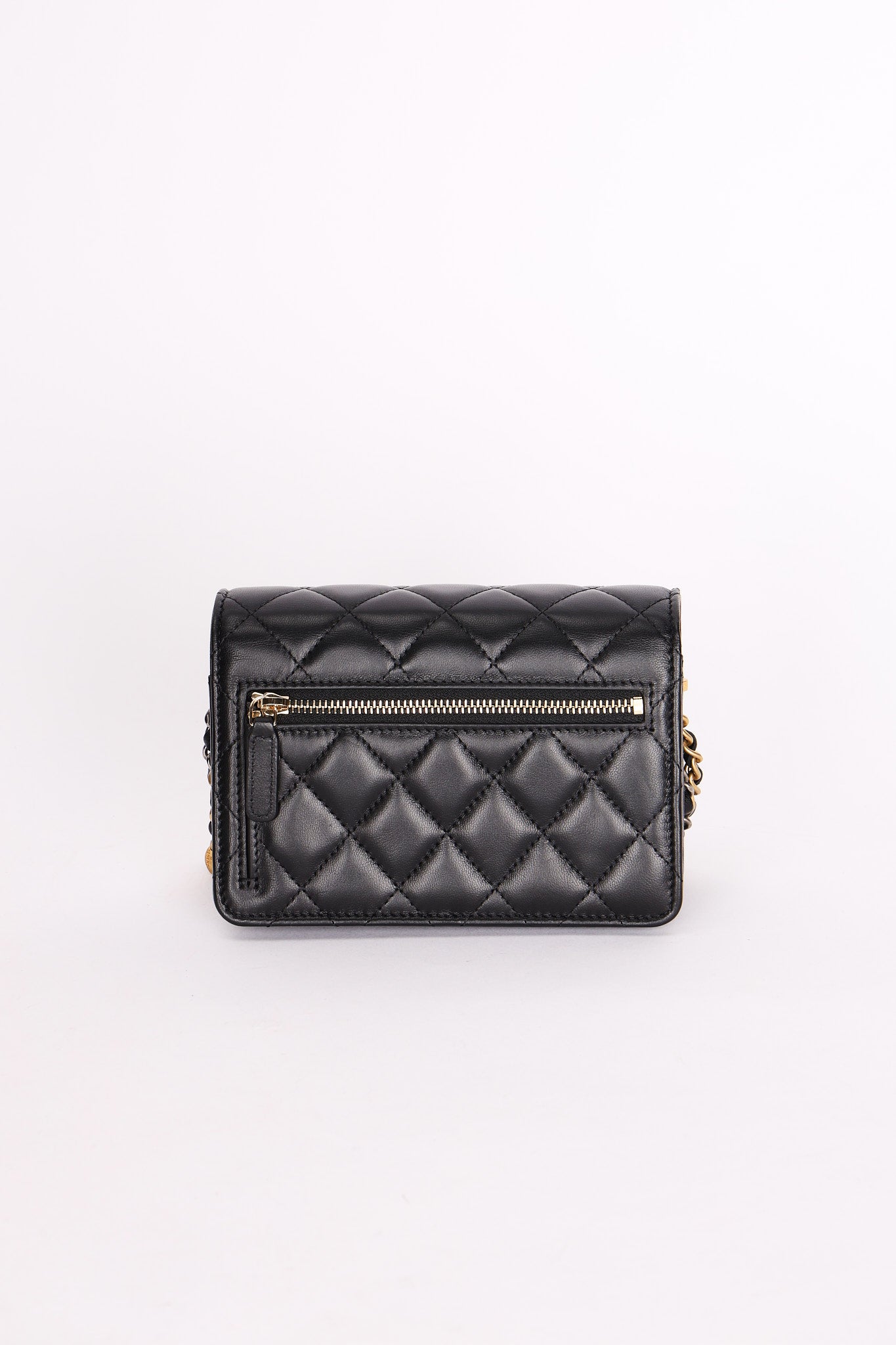 Chanel Coco Clips Wallet on Chain Black Lambskin MMHW