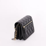 Chanel Coco Clips Wallet on Chain Black Lambskin MMHW