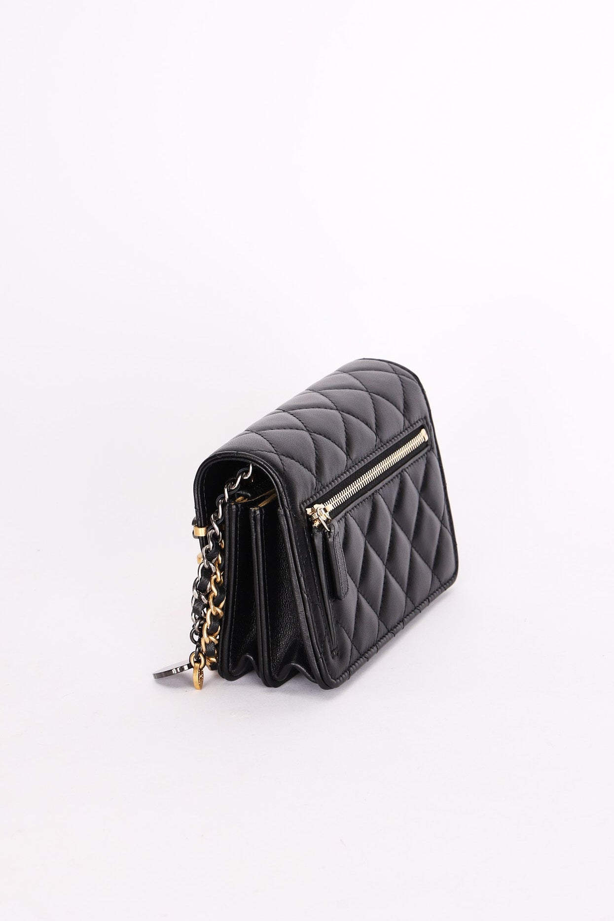 Chanel Coco Clips Wallet on Chain Black Lambskin MMHW