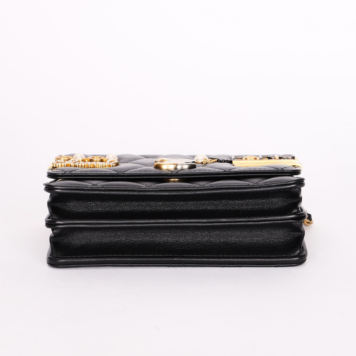 Chanel Coco Clips Wallet on Chain Black Lambskin MMHW