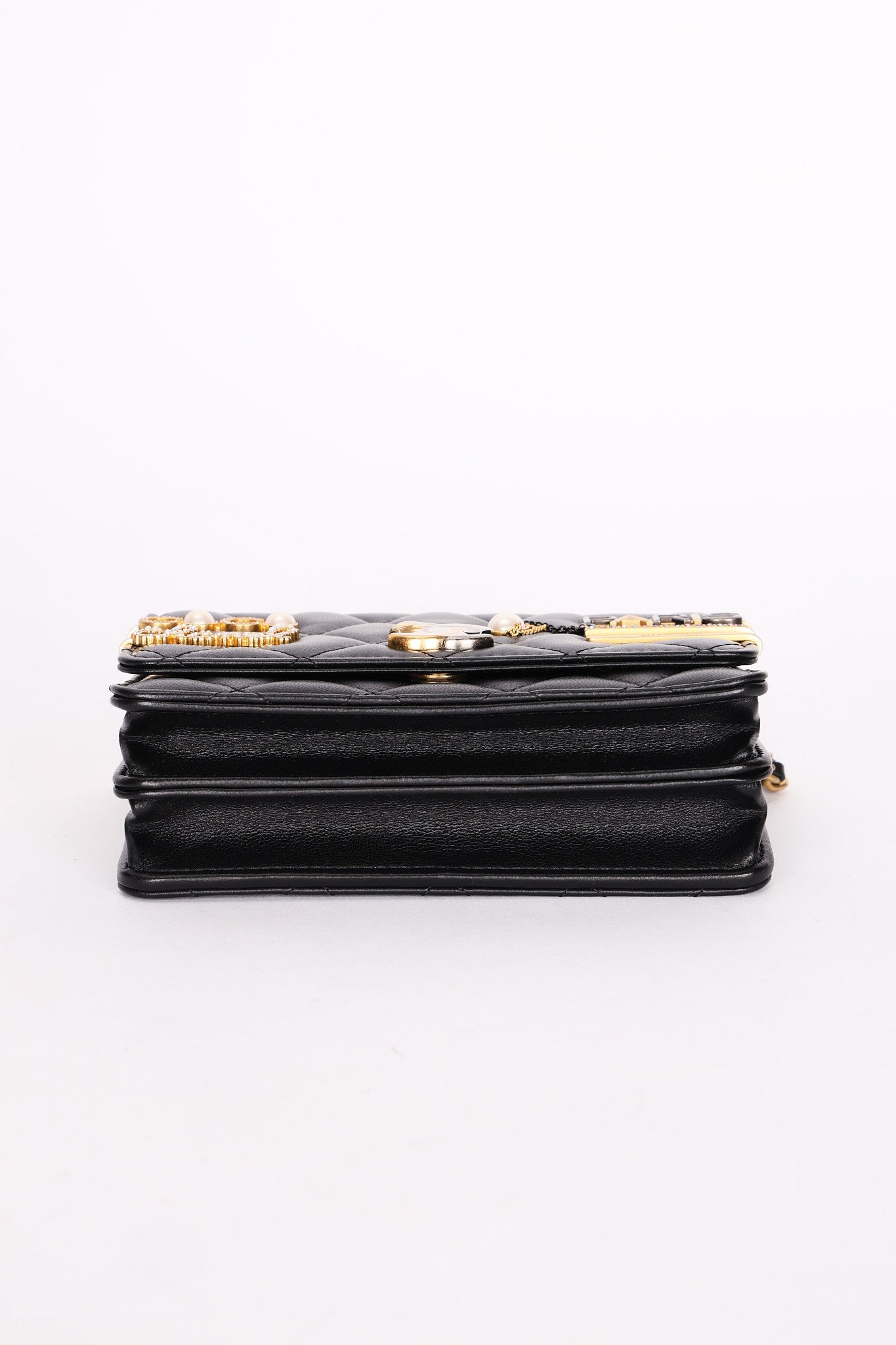 Chanel Coco Clips Wallet on Chain Black Lambskin MMHW