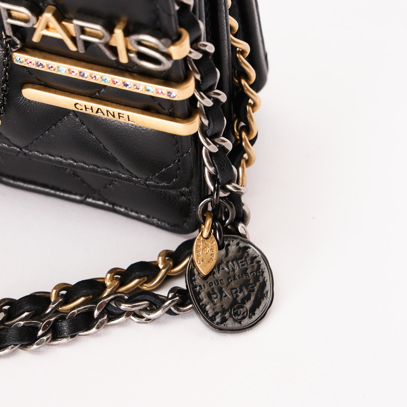 Chanel Coco Clips Wallet on Chain Black Lambskin MMHW