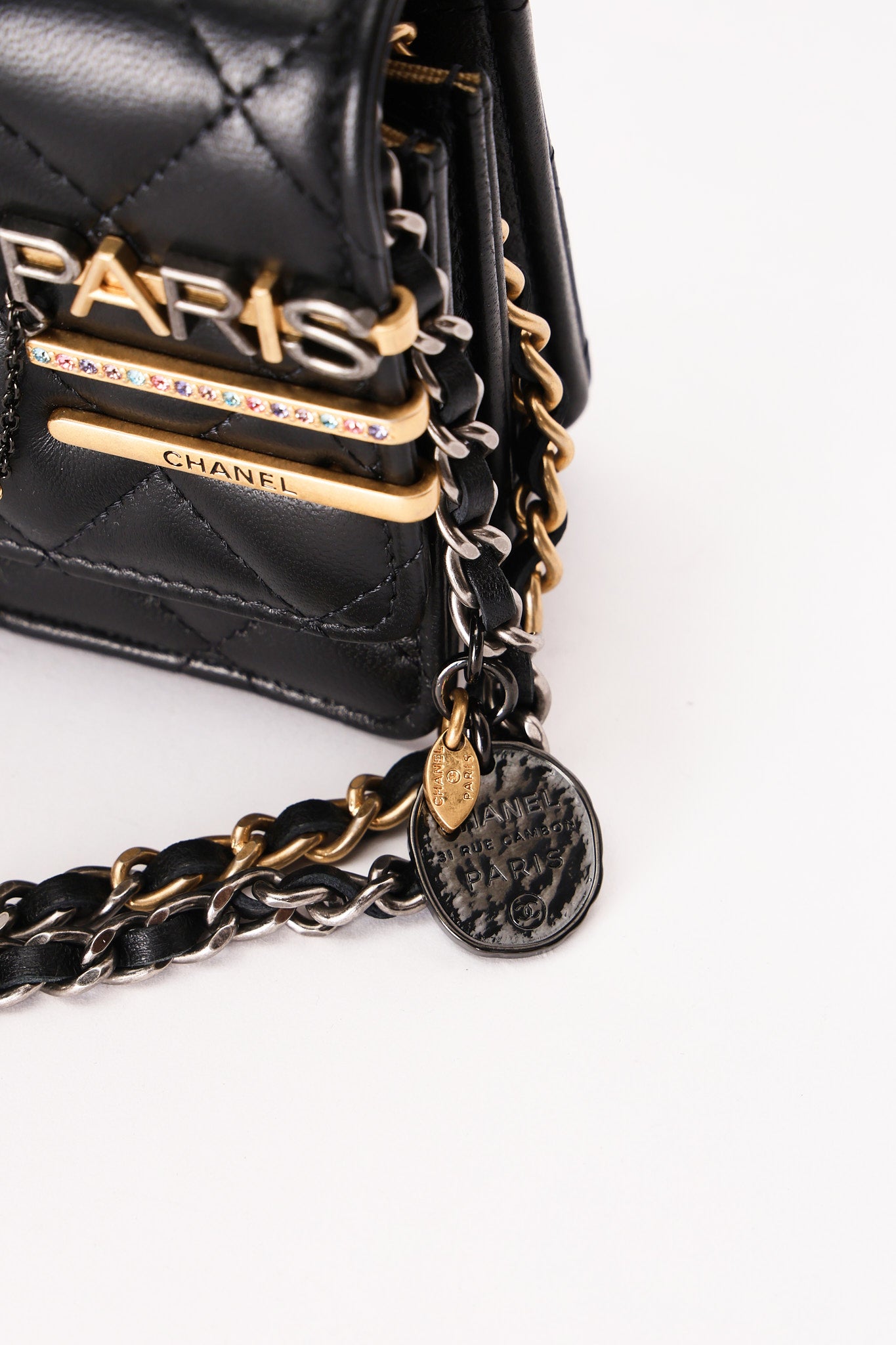 Chanel Coco Clips Wallet on Chain Black Lambskin MMHW