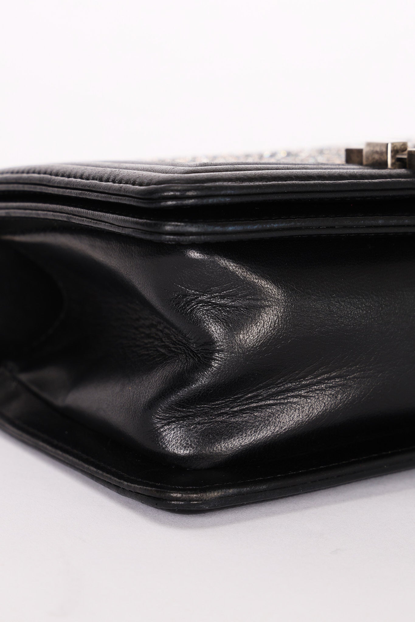 Chanel Strass Rhinestone Small Boy Bag Black Lambskin RHW